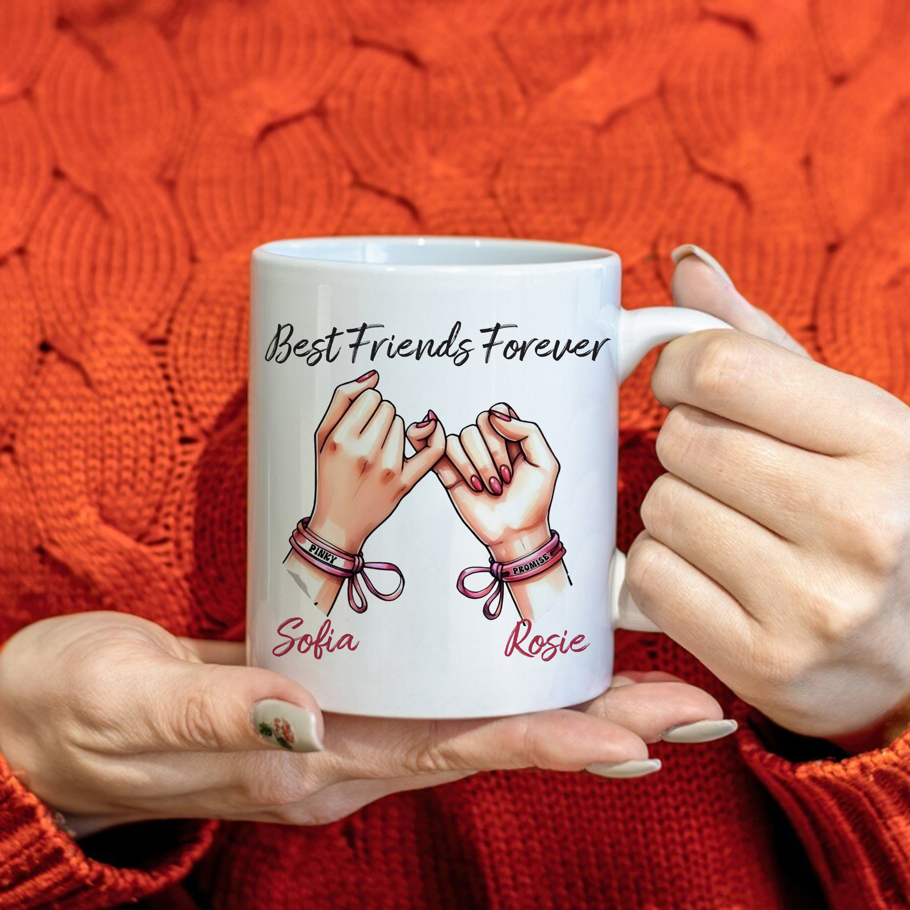 Custom Best Friends Forever Pinky Promise Mug - Unique Gift